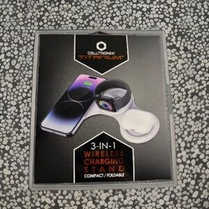 3-IN -1 WIRELESS CHARGING STAND Compact/Foldable Magnetic Snap NWT
